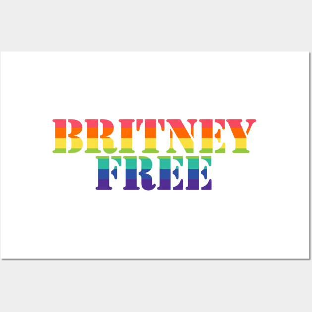 Free Britney Free Typography Rainbow Stripes Wall Art by ellenhenryart